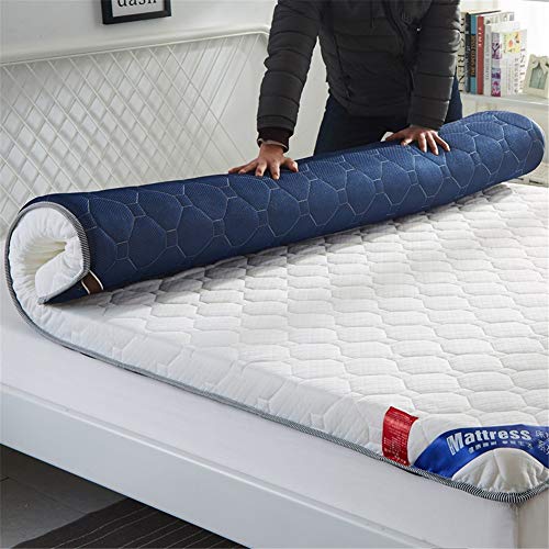 Thicken Plush Mattress Pad Solid color Quilted Tatami floor mat Non-slip Foldable Futon mattress Airy breathable (thickness: 5 cm) For family dorm room EtcD-90x200cm(35x79inch)