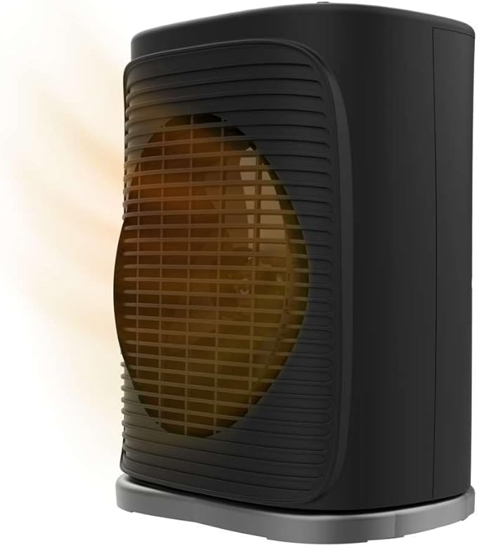 Cecotec Calefactor Eléctrico Bajo Consumo ReadyWarm 2050 Max Force Black. Termoventilador de 2000 W, 3 Modos, Termostato Regulable, Uso Sencillo, Área de Cobertura 20 m2, Negro