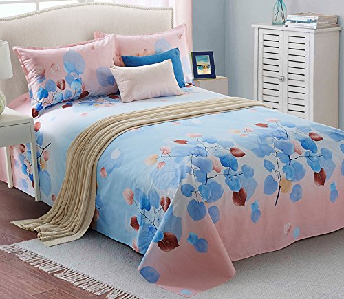 Global- 100% Algodón Material de la Tela Hoja de la Seda del Jacquard * 1, Cama de 1.0m / Cama 1.2m Textiles para el hogar Sábanas Simples de la Cama Doble (Tamaño : 150 * 240cm)