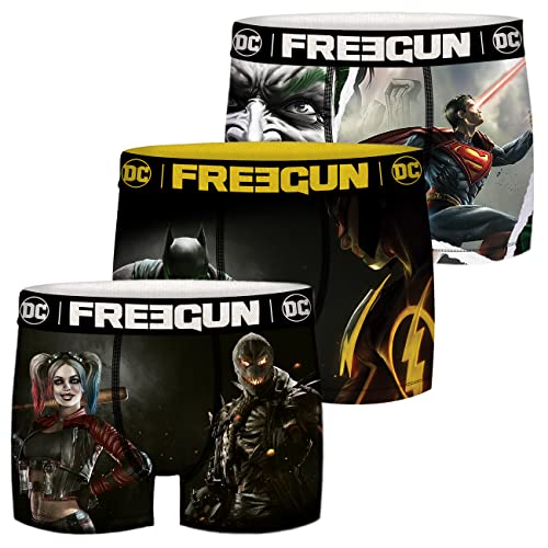 FREEGUN DC Comics calzoncillos tipo bóxer para hombre, pack de