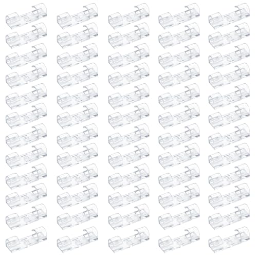 Clear Adhesive Cable Clips Strong Nylon Wire Holders for Desk Wall Car and Light Cord Management (60-Pack Indoor/Outdoor Use)