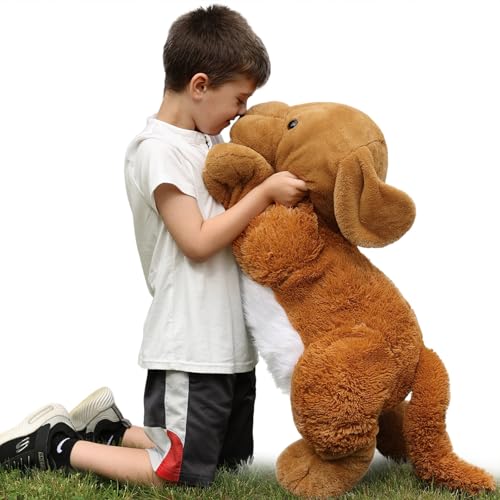 MorisMos riesen Golden Retriever Hund Kuscheltier XXL, 80cm lang groß Hund stofftier plüschtier,Geschenk Kinder Baby