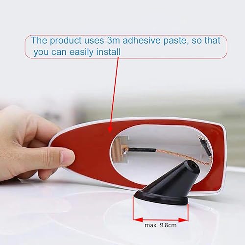 Miniatura 6 de Antena universal de aleta de tiburón para automóvil, señal de radio AMFM, cubierta de antena de decoración aérea para automóvil, SUV, camión (negro)