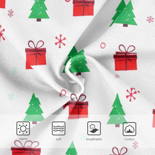 Cotton Toddler Underwear Custom Red Green Christmas Tree Gift White Cute Panties Girl Bright Briefs Kids Undies 2t3