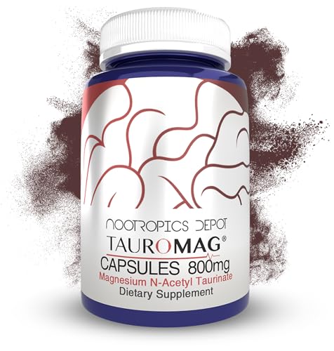 Nootropics Depot Tauromag Capsules | 800mg Magnesium N-Acetyl Taurinate | 30 Count