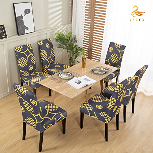 Yezex Chair Covers For Dining Room Set Of 2 Stretchable Washable Removable Kitchen Chair Slipcovers Protector For Dining Room, Hotel, Ceremony (Classic Aftertaste) #TOP6