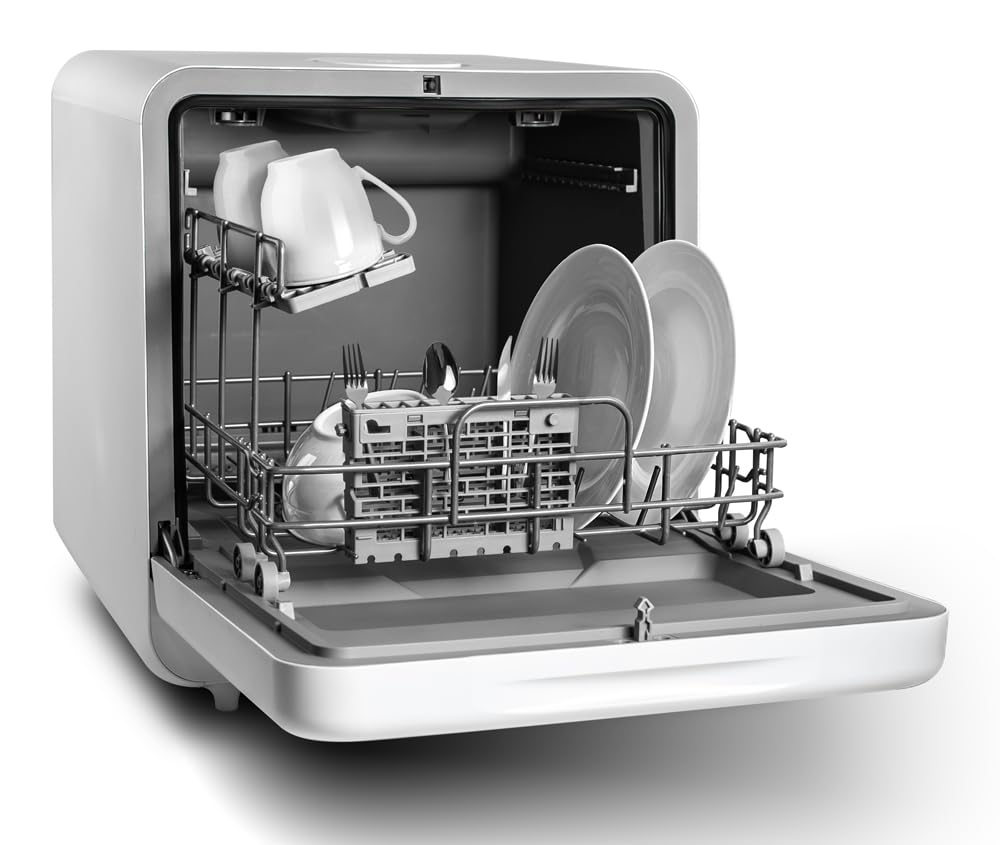 Yolco DWM01 Tragbare Mini Spülmaschine 5L Wassertank – Kompakte Tischgeschirrspüler ohne Festwasseranschluss, 230V, Ideal für Camping, Wohnmobil & Kleine Küchen