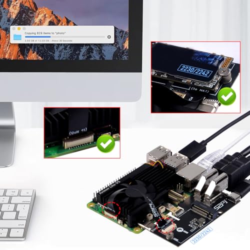 GeeekPi Micro HDMI - HDMI 多機能アダプター(PCIe 3.0x1 M.2 NVMe 2230/2242搭載、Raspberry Pi 5用)EP-0246 の商品画像 4
