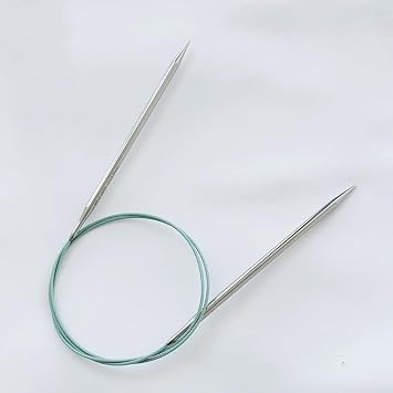 Lotus Yarns Himalaya 80cm/32in Fixed Circular Needle, Stainless Steel Shiny Knitting Needle, Smooth & Lightweight for Sweater Garments All Projects Silver, 6.00MM/US10