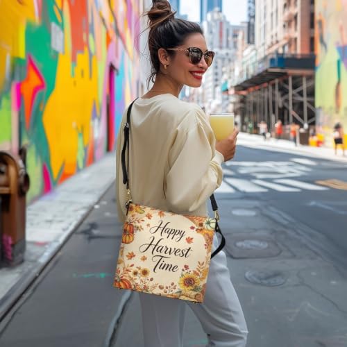 Image of HUGS IDEA Boho Bags for Women Leather Handbag Shoulder Bucket Crossbody Purse