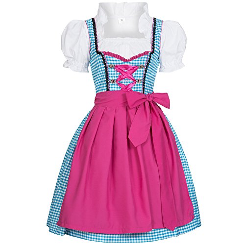 Gaudi-Leathers Femme 3 Pieces Robe Dirndl Set Tinja Costume Bavarois pour Oktoberfest Fete D'Octobre Carnaval 44