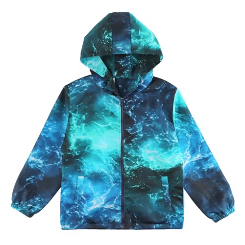 ESTAMICO Boys Windbreaker Jacket Fashion Hoodies Outwear Coat Waterproof Zipper Raincoat, 4T-12