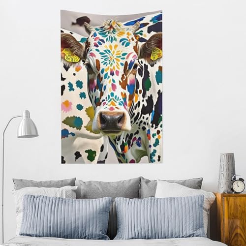 Decoration murale sans dommage drap de lit motif vache