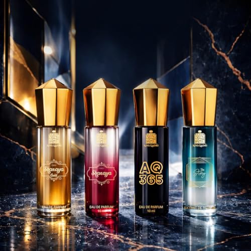 Image of Adilqadri Perfume Gift Set for Men & Women (Pack of 4 x 10ml | 40ml Total) | Long Lasting EDP Fragrance Combo for Men | Woody, Musky, Floral, Sweet, Spicy & Amber Notes | Travel Size Luxury Perfume Gift Set