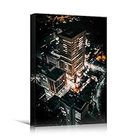 Canvas Wall Art City Lightscape Cityscape Colorful Modern Multicolor Neon Photography Places - 12x18 inches