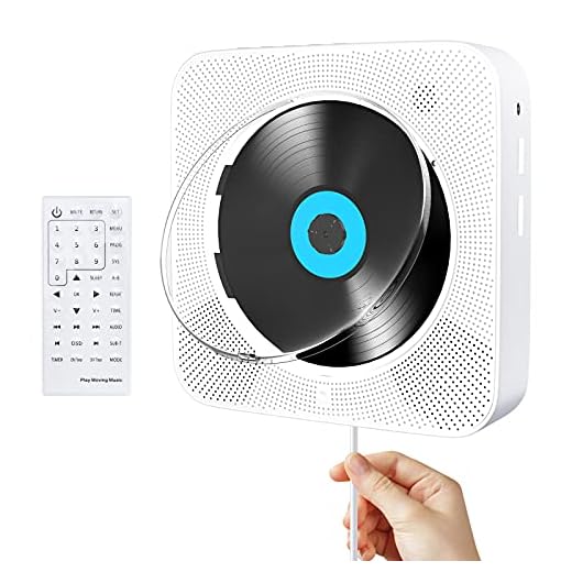 Portable CD/DVD Player with Bluetooth,Wall Mountable CD DVD Player HDMI Built-in HiFi Speaker with Remote Control,Music CD Player,FM Radio,USB Playing for Home (White)