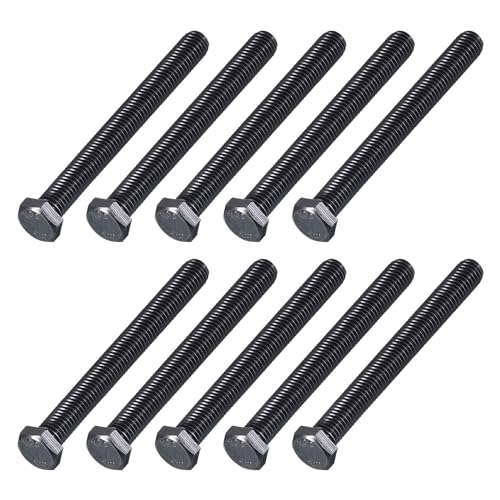 Image of METALLIXITY Hex Head Bolts (3 /8-16 x 4) 10Pcs, 304 Stainless Steel 18-8, Fully Threaded, External Hex Drive, Hex Head Screw Bolt, Black Oxide