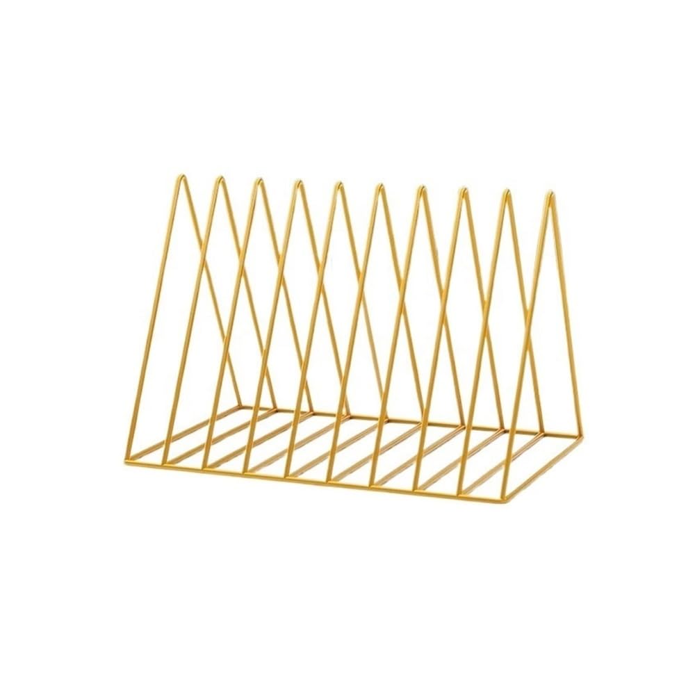 CHURICH-E Vinyl Record Storage, Minimalist Triangular Iron Metal CD Albums Record Rack for Home Office Hotel,CD Case