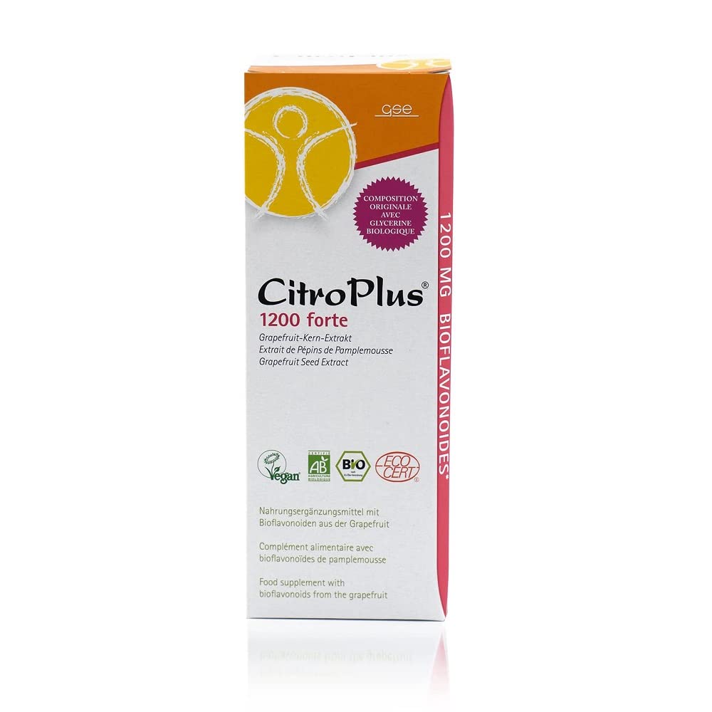 GSE CitroPlus 1200 Forte - Grapefruitkern Extrakt, 250 ml Grapefruit Tropfen in BIO-Qualität, 3000mg Flavonoide, 100% vegan und ohne Zusatzstoffe