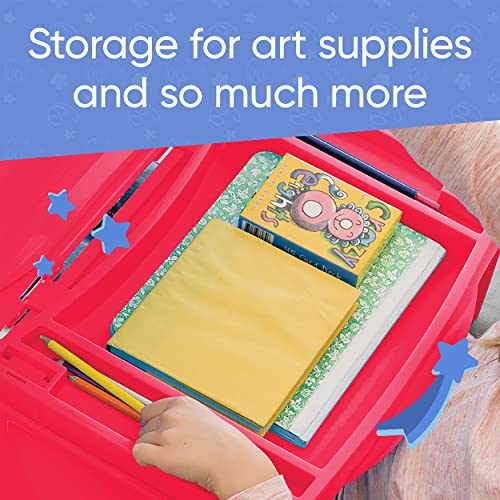 Hearthsong Kids’ Portable Folding Lap Desk With Large Storage Activity Tray, 17" L X 12" W, Red #TOP6