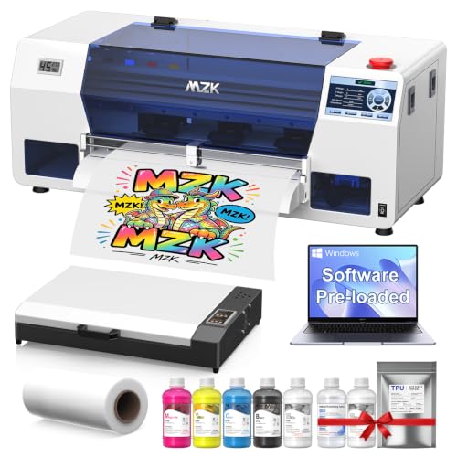 Image of MZK A3+ F1080 DTF Printer with Oven&Laptop,24 /7 Auto-Cleaning Mode&Ink Anti-Clog Filter,5'' LED Multi-Function Touch Screen, 2X Speed Print Compared to L1800,Dual Ink Level Alert,Gift Ink 2 Years