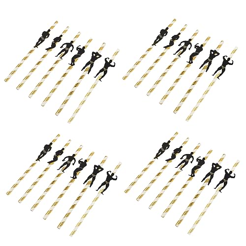 Beaupretty 24pcs Dancer Straws desechables para fiestas miniatura 1