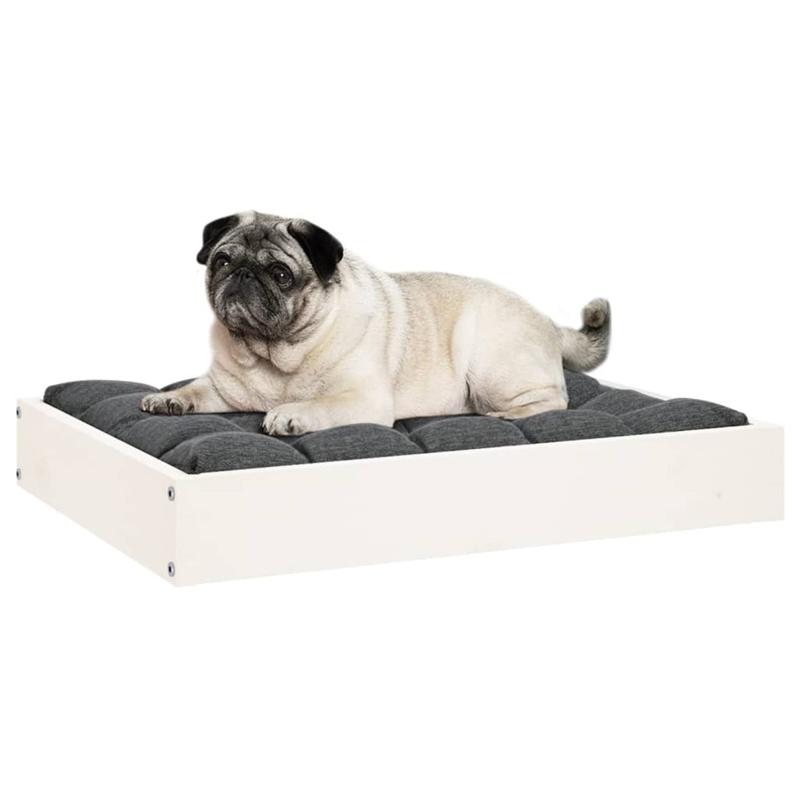 Chusui Cuccia per Cani Bianca 61,5x49x9 cm in Legno Massello di Pino,Cuccia per Cani,Cuccia per Cani da Interno,Letto per Cani,Cuccia Letto