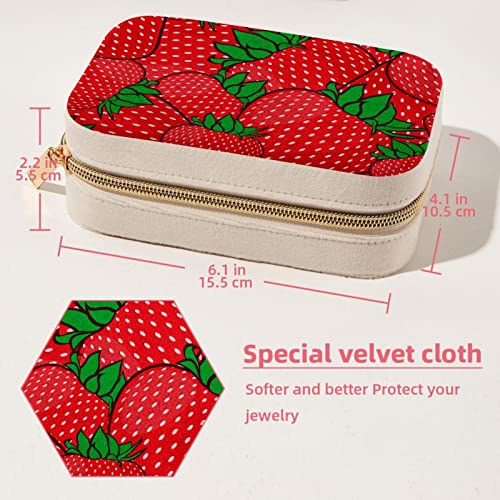 Boîte à bijoux de voyage petit format rangement bagues fraise