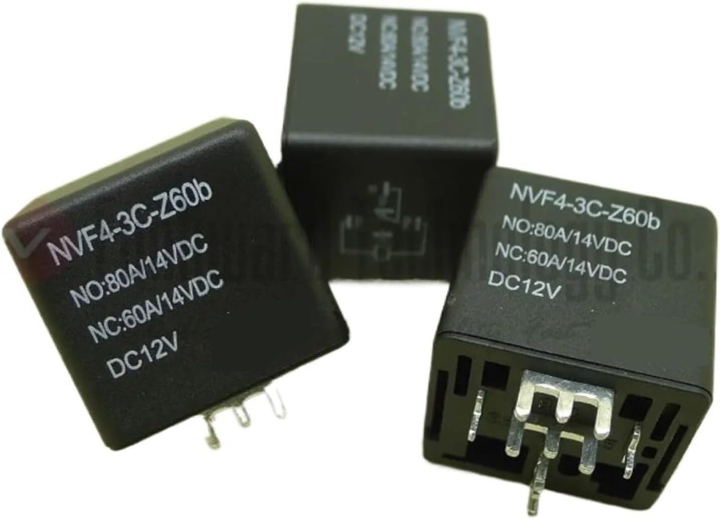 Relé automotriz NVF4-3C-Z60B DC12V de 4 pines y 60A para sustitución de componentes