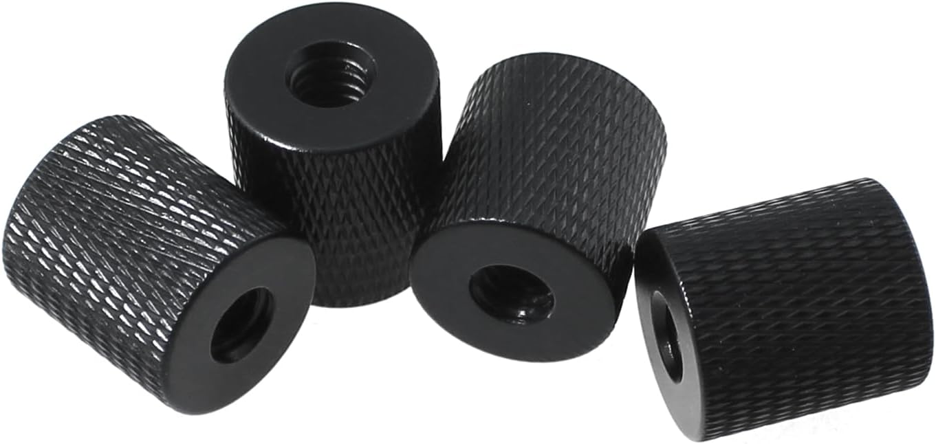 Maxmoral 4PCS 1/4 Inch Female to 1/4 Inch Female Tripod Nut Attachment Mounting Nut Articulating Arm Attachment Block Aluminium Barrel Nut Tripod Rig Replacement Part for Camera Tripod Accessory