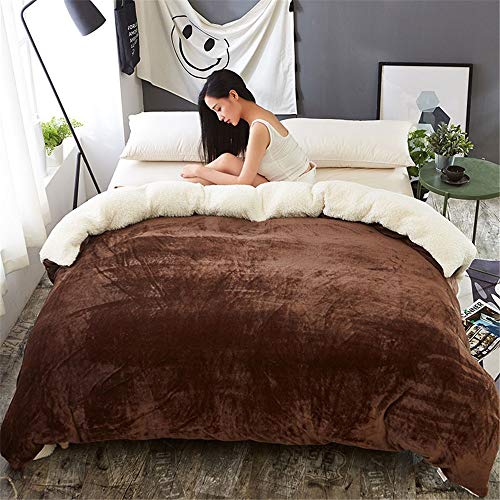 XJBT Espesar Franela Juego De Funda Nordica 150 Invierno Mantener Caliente Funda Nórdica Gris Simple Color Sólido Funda De Edredón Cama para Niño Chica Adulto EtcH-150x200cm(59x79inch)