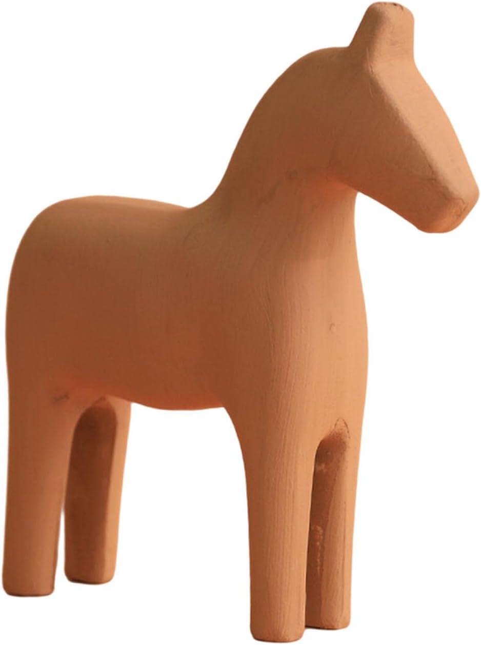 Fashion My Day® Small Wooden Horse Statue Figurines for Office Desktop Coffee Table Brown Home and Garden | Home Decor | Figurines| Figurine