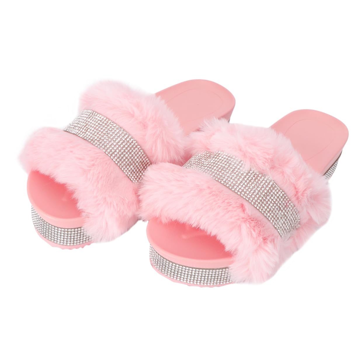 SOIMISS Pantuflas De Pelo Cálidas Zapatillas De Calzado Borroso Diapositivas Difusas Para Mujeres Zapatos Cómodos Para Los Pies Calzado Esponjoso Zapatillas Cómodas Ante Black