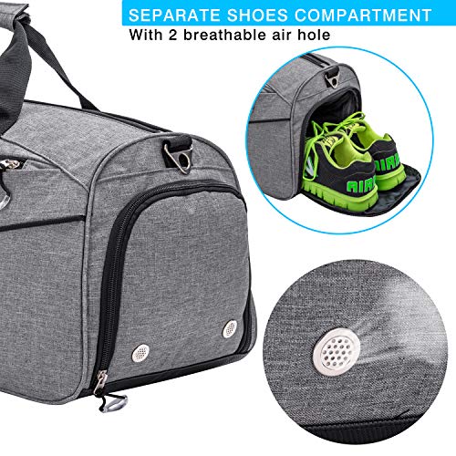 Kuston Sports Gym Bag With Shoes Compartment &Wet Pocket Gym Duffel Bag Overnight Bag For Men And Women #TOP5