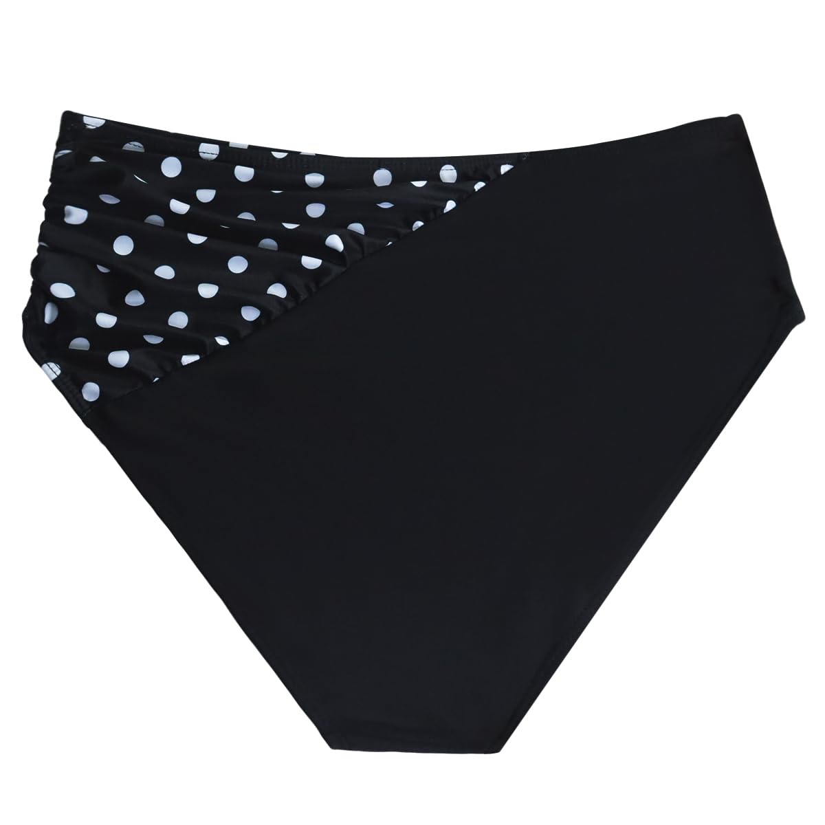 Rayson Bas de Maillot de Bain Femme Bandeau Ruched Bikini Culotte Taille Haute Short de Bain Ventre Plat Bas de Maillots Shorty