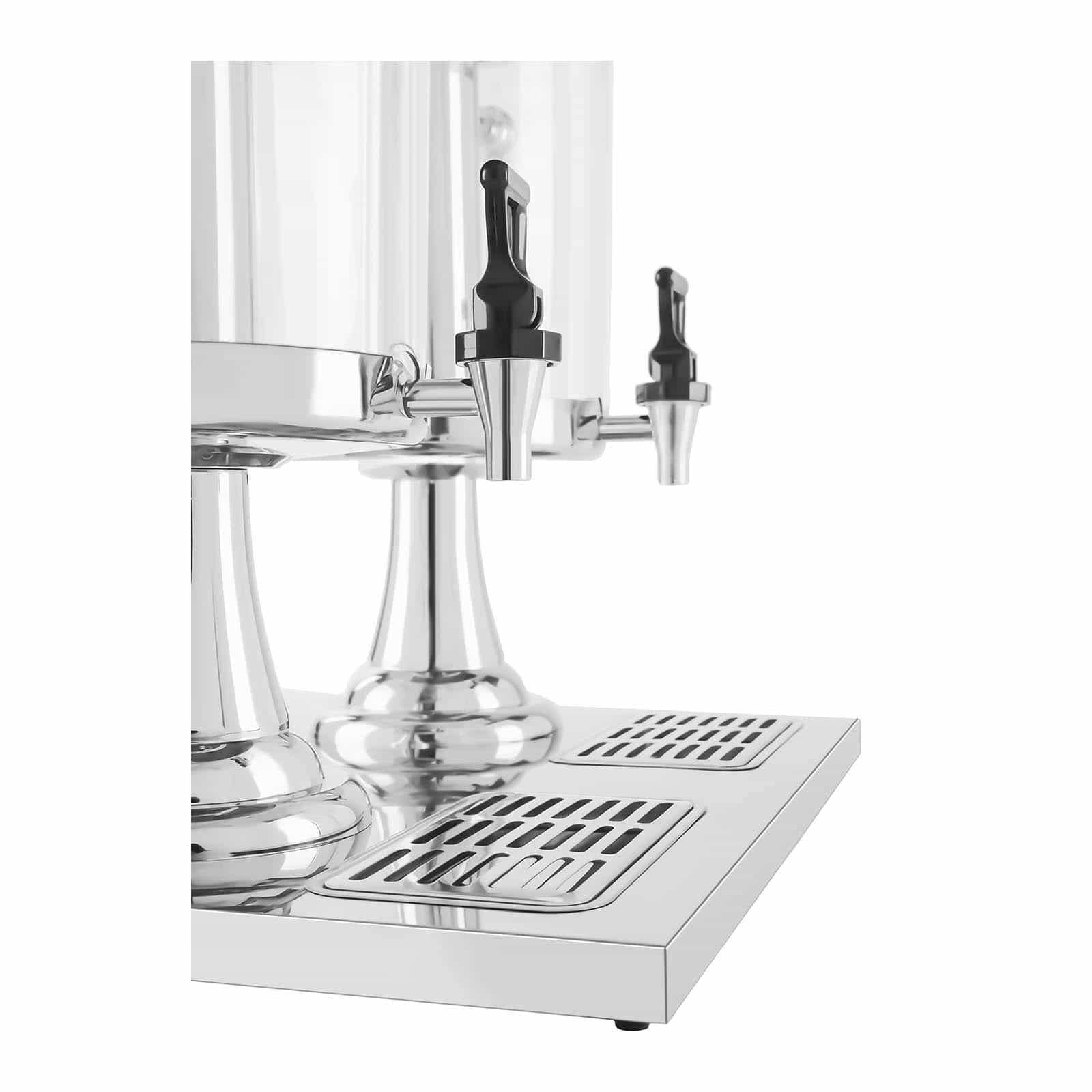 Royal Catering Fontaine à Boissons Distributeur de Boissons RCSD-2 (2x7L, incl. bacs à égouttements, pour verres de 14,5 cm max. de hauteur, 4 pieds antidérapants en caoutchouc)