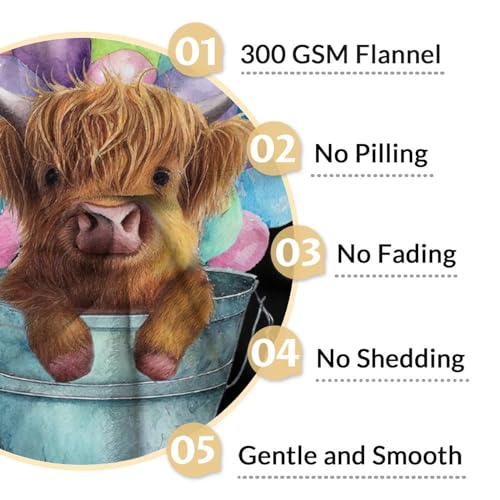 Highland Cow Blanket Gifts - 40x50 Inches Cute Throw Blanket for Girls - Colorful Soft Fuzzy Blankets for Bed, Couch & Living Room