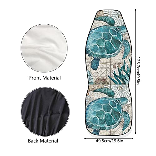 Joaifo Vintage Sea Turtle Print Car Seat Cover For Front,Fashion Underwater World Animal Auto Interior Decor Accessories Easy To Clean And Wash #TOP4