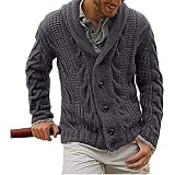 Nouveau Cardigan pour Hommes col Rond Simple Boutonnage Pull en Tricot élégant vêtements d'extérieur de Grande Taille pour Rester au Chaud en Automne et en Hiver Medium