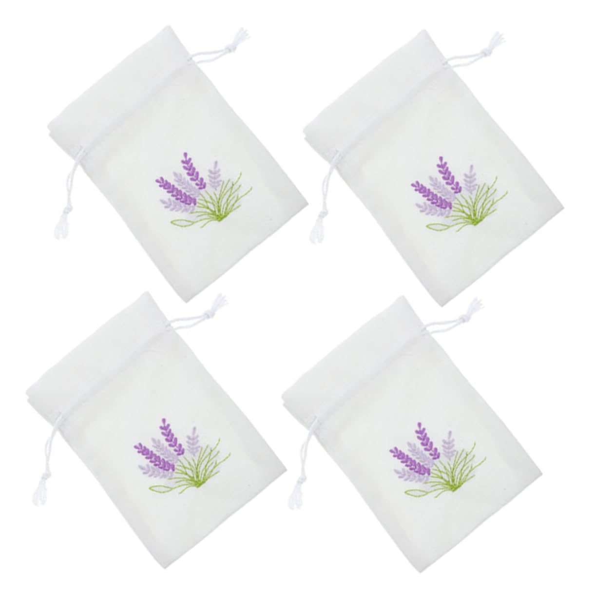4Pcs Canvas Drawstring Bags for Dried Lavender Potpourri Fragrance Elegant Storage for Home Closet
