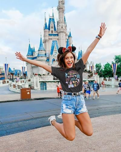 Alltb Best Day Ever Shirt For Women: Magic Kingdom Tshirt Family Vacation Tee Holiday Short Sleeve Tops Grey thumb #4