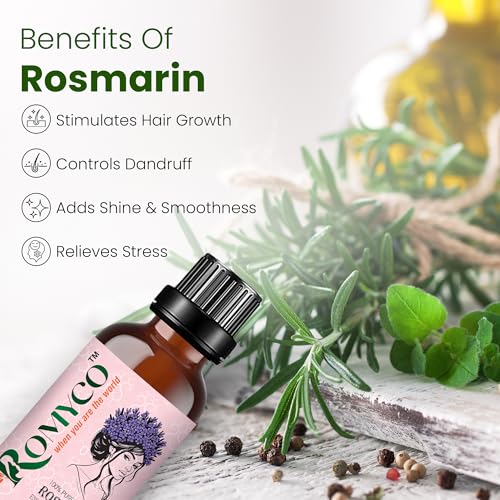 Image of Rosemary Essential Oil 15ml for Hair Growth & Scalp Care | Skin Care | 100% Pure Natural Undiluted Steam Distilled | Therapeutic Grade | Aromatherapy Diffuser