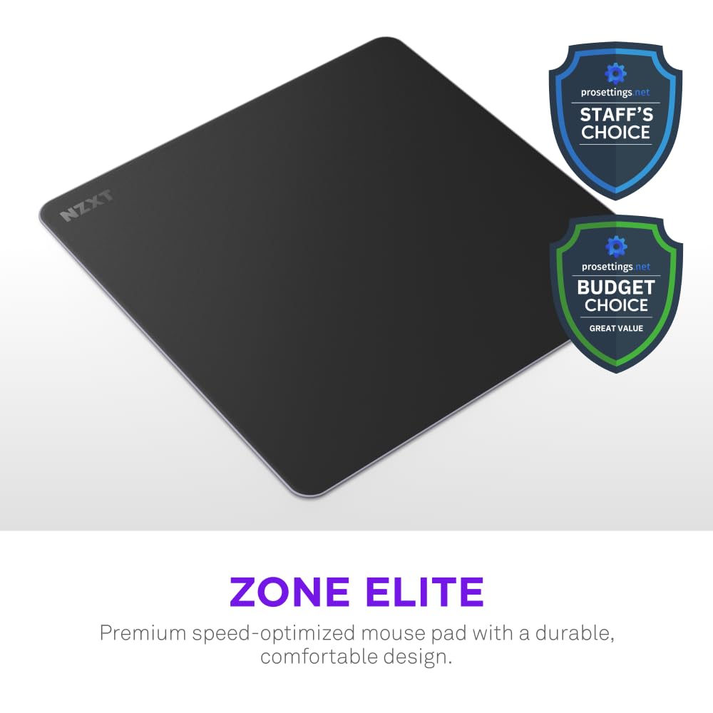 NZXT Zone Elite - XL podkładka pod mysz do gier klasy premium - bardzo gładka powierzchnia z tkaniny Nano-Knit -zoptymalizowana pod kątem szybkości i kontroli-odporna na zalanie, wzmocniona - czarny