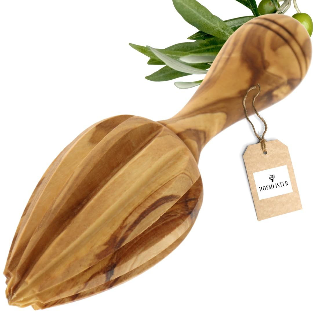 HOFMEISTER Spremiagrumi Manuale In Legno D'Ulivo - 15 Cm - Estrattore Per Limoni E Arance
