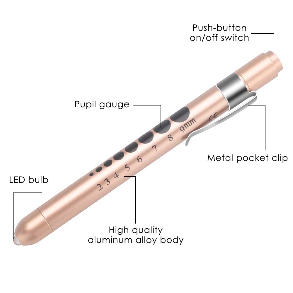 Up To 50% OFF CAVN Pen Light with Pupil Gauge LED Penlight for Nurses Doctors, 2 Pcs Reusable Medical Penlight for Nursing Students Rose Gold and White Holiday Deals 🛒 CAVN Pen Light with Pupil Gauge LED Penlight for Nurses Doctors, 2 Pcs Reusable Medical Penlight for Nursing Students Rose Gold and White