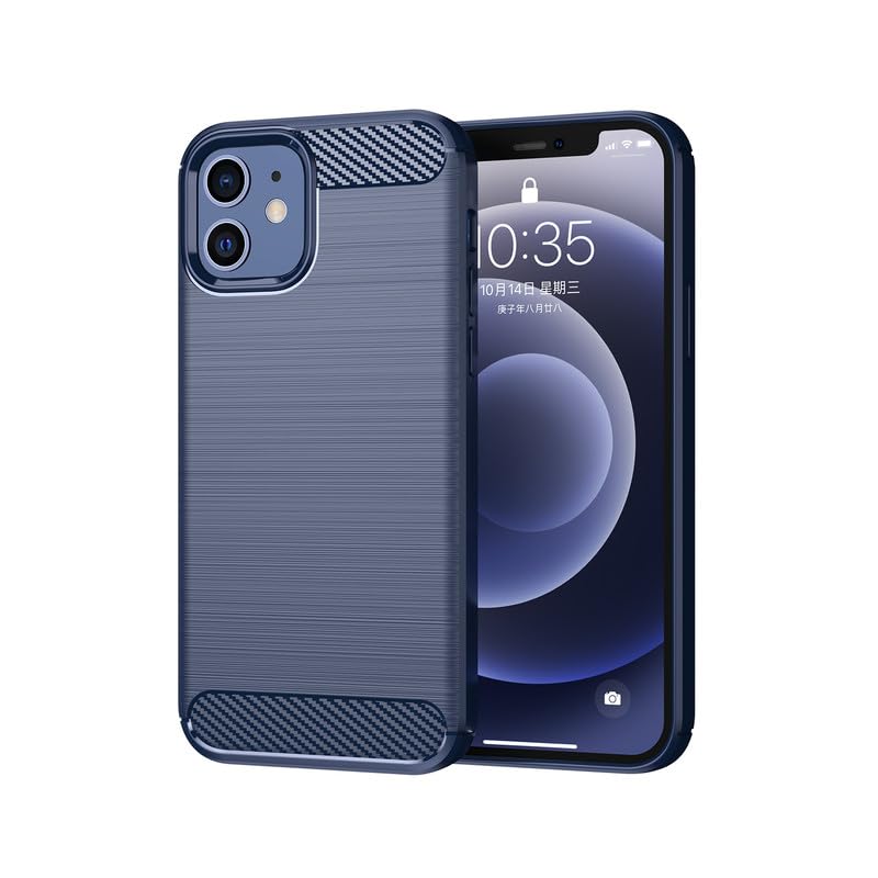 Image of Hybrid Carbon Fiber Back Case for iPhone 12 (Blue)