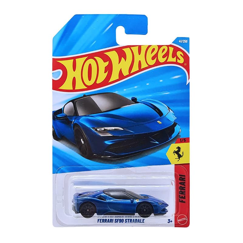 Image of Hot Wheels Ferrari SF90 Stradale Ferrari Ages 3 and Up 41 /250 (Blue)