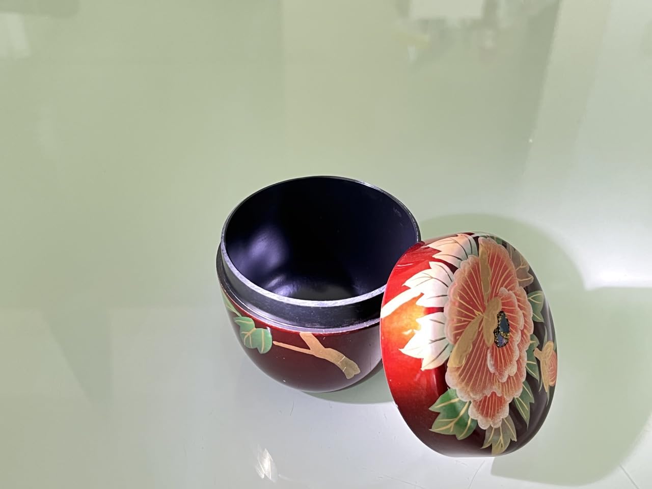 Amazon｜棗 なつめ 溜塗り 会津塗 茶道具 (溜塗, 牡丹)｜茶入・茶壺
