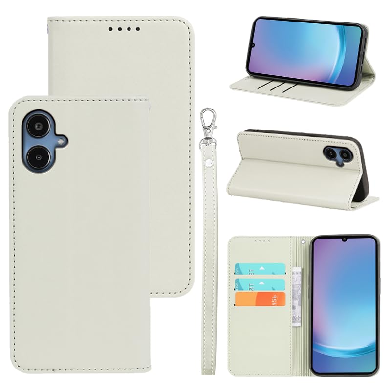 適用 Galaxy A25 5G ケース 手帳型 ギャラクシーA25 5G SC-53F SCG33 用 手帳型ケース スマホケース カバー 手帳型 PUレザー カード収納 財布型 耐衝撃 ケース マグネット スタンド機能付き 5色(Galaxy A25 5G SCG33 SC-53F 用 ケース 手帳型) (ホワイト)