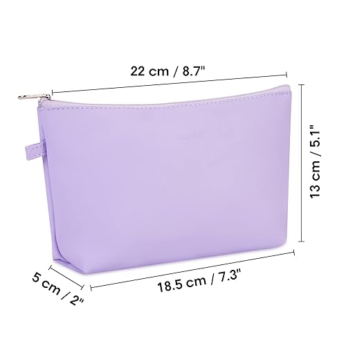 Miniatura 4 de WANDF Bolsa de cosméticos para mujer, bolsa de maquillaje, mini bolsa de maquillaje para bolso, resistente al agua, regalo para niñas (M-morado)